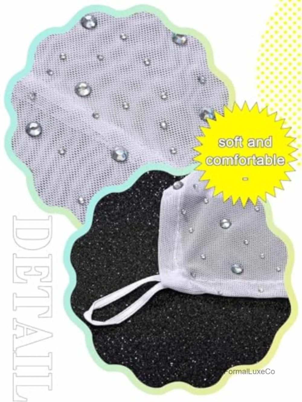 Fingerless Rhinestone Gloves Sheer Tulle Sparkly Prom Gloves